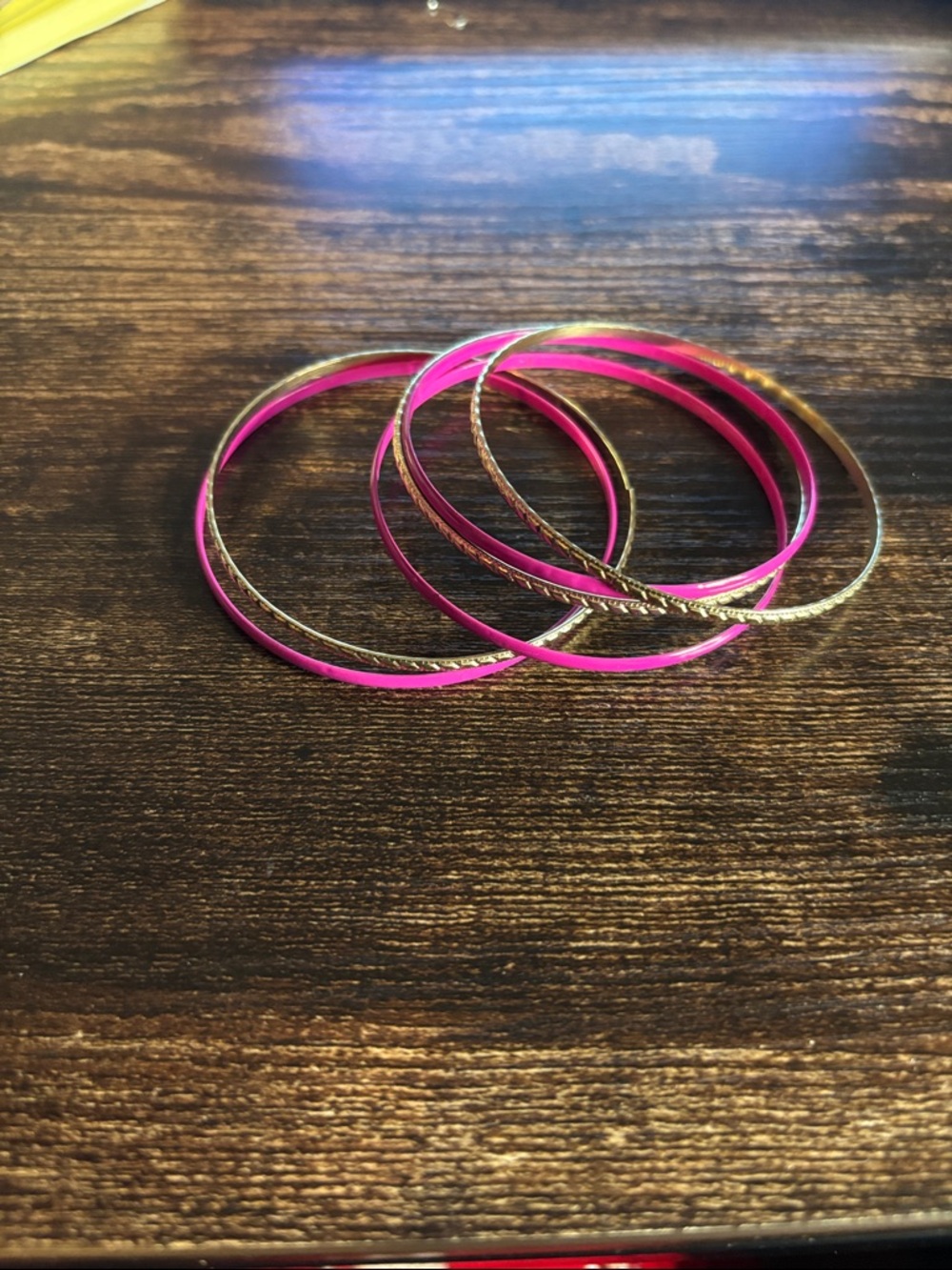 Pink and‎ Gold 6 Women’s Bangle Bracelet Set